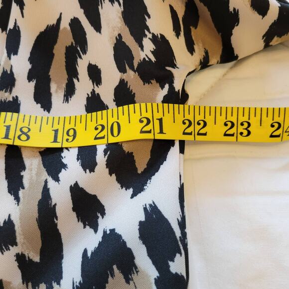 Chelsea & Theodore Jacket Women's L Leopard Print Full Zip Long Line Classic - Picture 5 of 6
